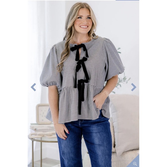 Chic Soul Tops - Chic Soul Women's Plus Take It Easy Now Top Black Gingham Sz 3X